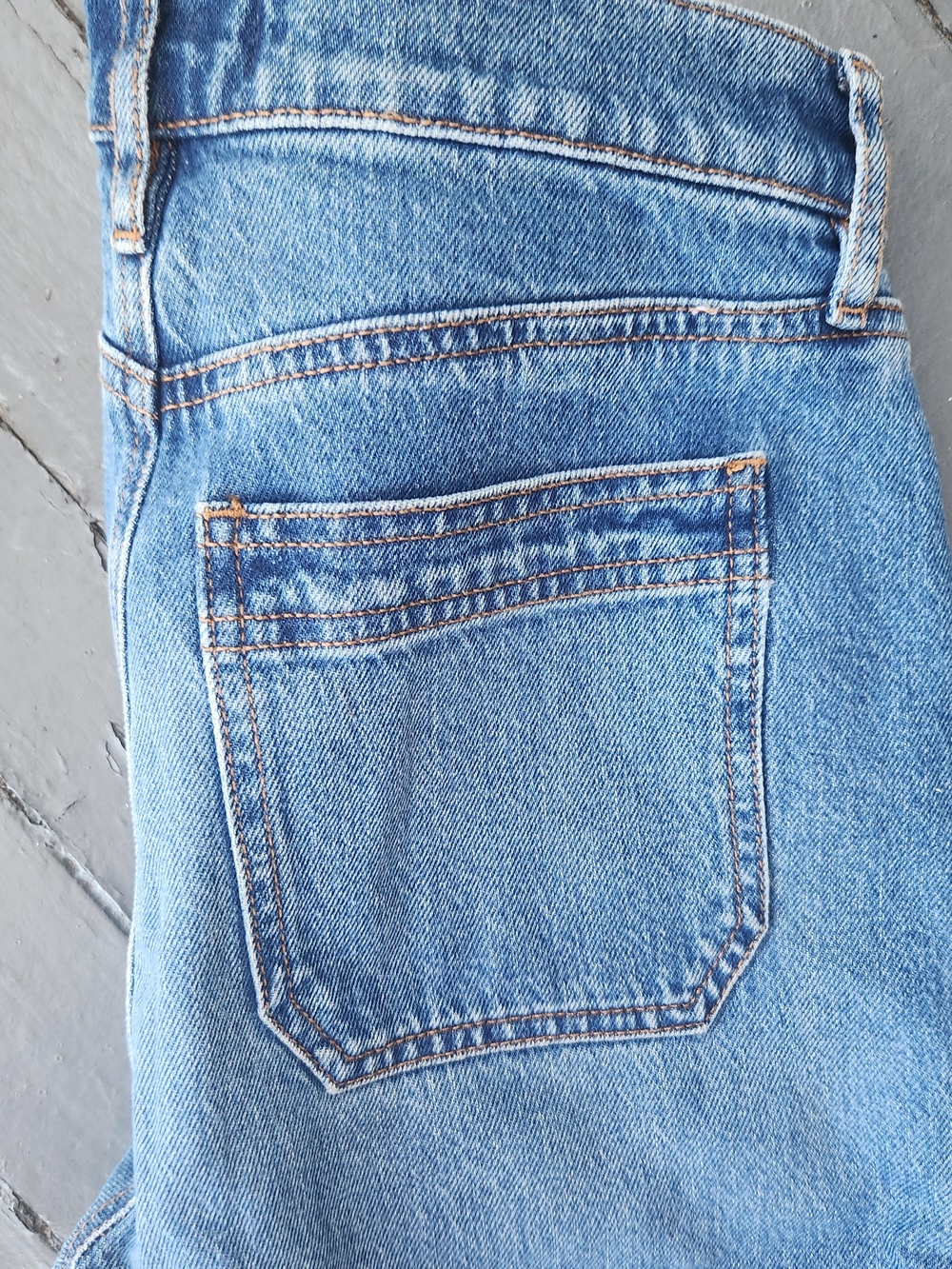 LOFT Medium Blue High-Rise Sailor  Wide Leg Button-Accent Jeans 2/26 - Picture 5 of 6